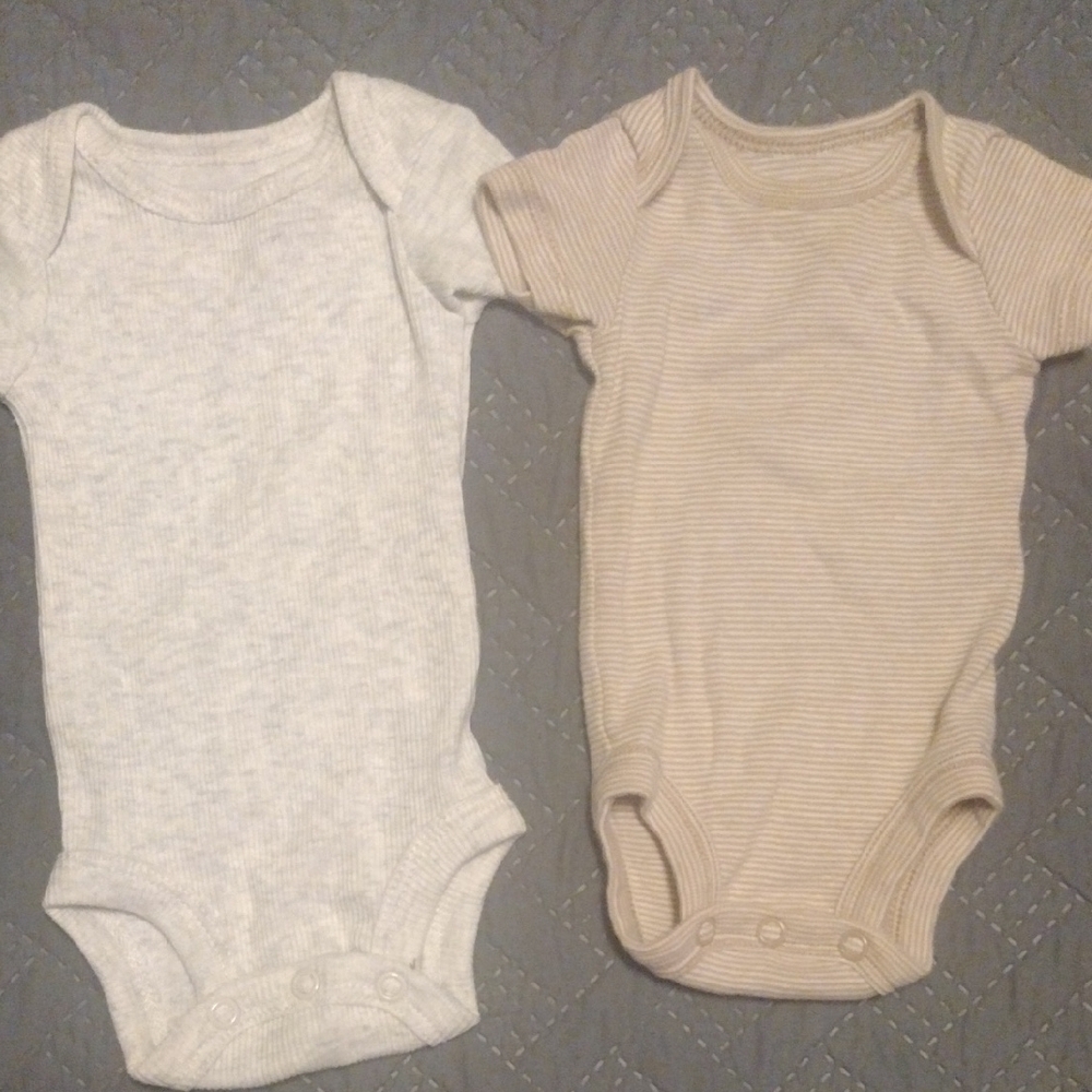 Infant Cotton Two Piece Set - Cream and Tan​​